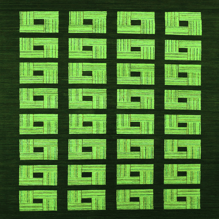 Square Abstract Green Modern Rug, abs1618grn