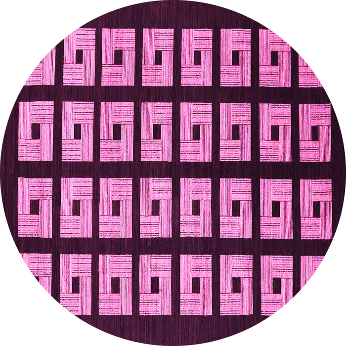 Round Abstract Pink Modern Rug, abs1618pnk