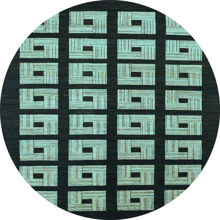 Round Machine Washable Abstract Light Blue Modern Rug, wshabs1618lblu