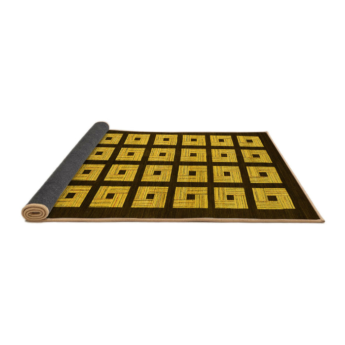 Sideview of Abstract Yellow Modern Rug, abs1618yw