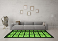 Machine Washable Abstract Green Modern Rug, wshabs1618grn