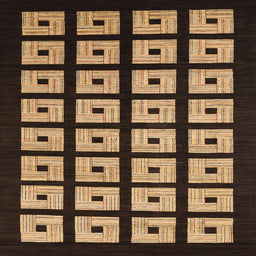 Square Machine Washable Abstract Black Brown Rug, wshabs1618