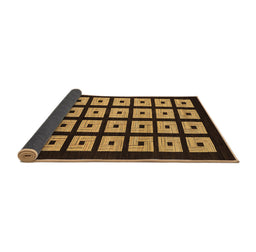 Sideview of Abstract Brown Modern Rug, abs1618brn