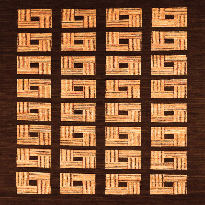 Square Machine Washable Abstract Orange Modern Area Rugs, wshabs1618org