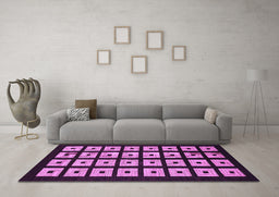 Machine Washable Abstract Purple Modern Area Rugs in a Living Room, wshabs1618pur