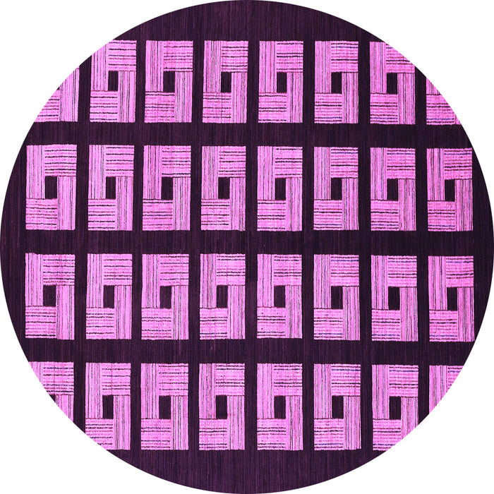 Round Abstract Purple Modern Rug, abs1618pur