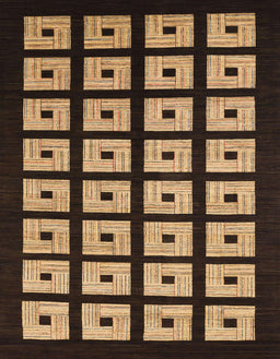 Abstract Black Brown Modern Rug, abs1618