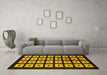 Machine Washable Abstract Yellow Modern Rug in a Living Room, wshabs1618yw