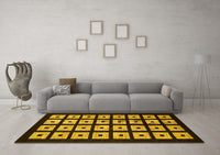 Machine Washable Abstract Yellow Modern Rug, wshabs1618yw