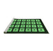 Sideview of Machine Washable Abstract Emerald Green Modern Area Rugs, wshabs1618emgrn