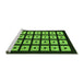 Sideview of Machine Washable Abstract Green Modern Area Rugs, wshabs1618grn