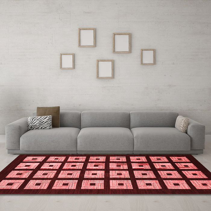 Modern Red Washable Rugs