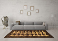 Machine Washable Abstract Brown Modern Rug, wshabs1619brn