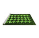 Sideview of Machine Washable Abstract Green Modern Area Rugs, wshabs1619grn