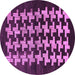 Round Machine Washable Abstract Purple Modern Area Rugs, wshabs1619pur