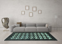 Machine Washable Abstract Light Blue Modern Rug, wshabs1619lblu