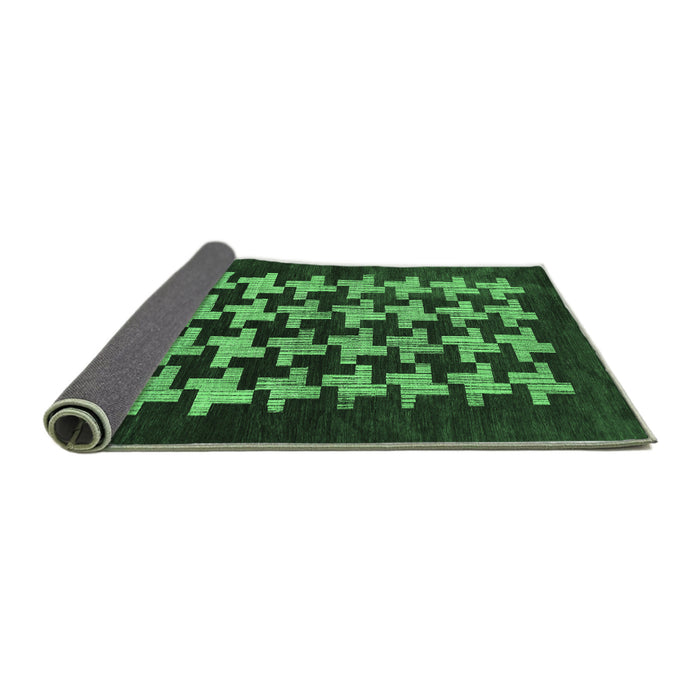 Sideview of Abstract Emerald Green Modern Rug, abs1619emgrn