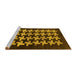 Sideview of Machine Washable Abstract Yellow Modern Rug, wshabs1619yw