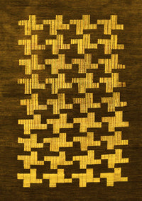 Abstract Yellow Modern Rug, abs1619yw