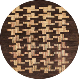 Round Abstract Red Modern Rug, abs1619