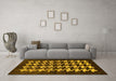 Machine Washable Abstract Yellow Modern Rug in a Living Room, wshabs1619yw