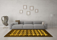 Machine Washable Abstract Yellow Modern Rug, wshabs1619yw