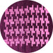 Round Machine Washable Abstract Pink Modern Rug, wshabs1619pnk