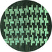 Round Abstract Turquoise Modern Rug, abs1619turq