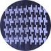 Round Abstract Blue Modern Rug, abs1619blu