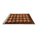 Sideview of Machine Washable Abstract Orange Modern Area Rugs, wshabs1619org