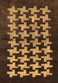 Abstract Brown Modern Rug, abs1619brn