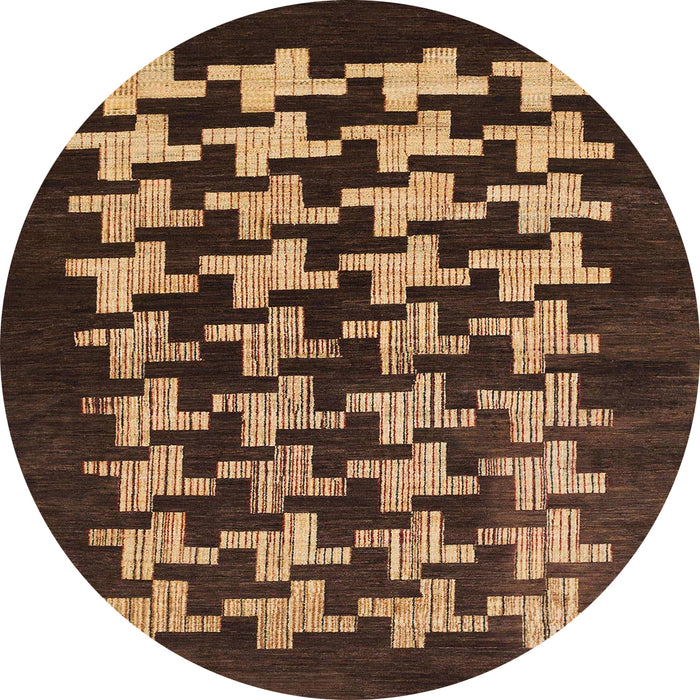 Round Machine Washable Abstract Night Red Rug, wshabs1619