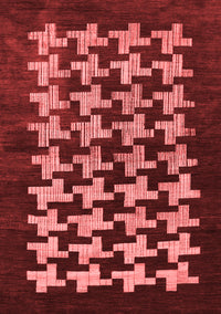 Abstract Red Modern Rug, abs1619red