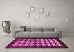 Machine Washable Abstract Pink Modern Rug in a Living Room, wshabs1619pnk