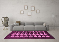 Machine Washable Abstract Pink Modern Rug, wshabs1619pnk