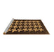 Sideview of Machine Washable Abstract Brown Modern Rug, wshabs1619brn