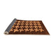 Sideview of Abstract Orange Modern Rug, abs1619org