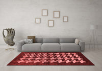 Machine Washable Abstract Red Modern Rug, wshabs1619red