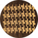 Round Abstract Brown Modern Rug, abs1619brn