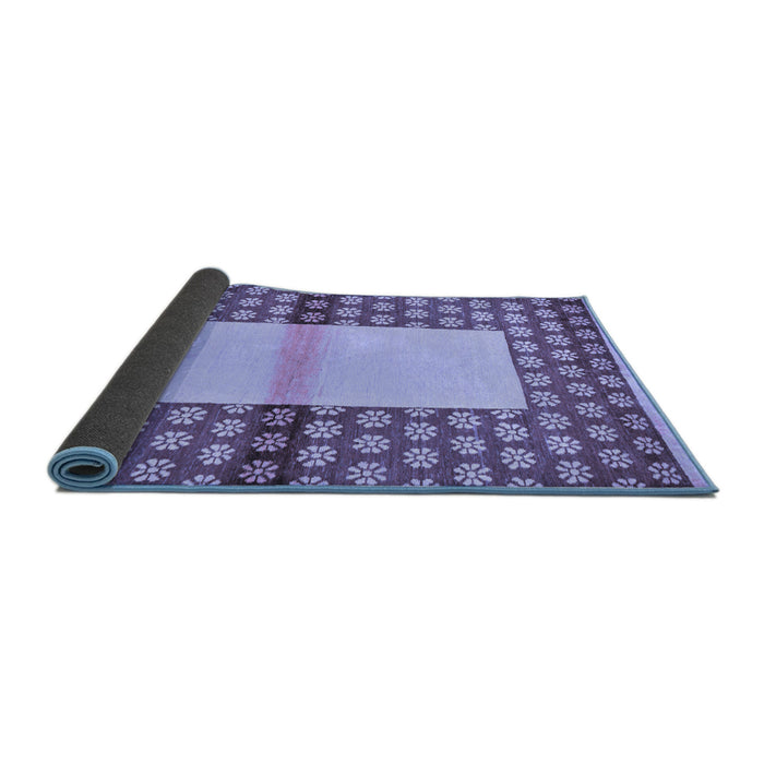 Sideview of Abstract Blue Modern Rug, abs161blu