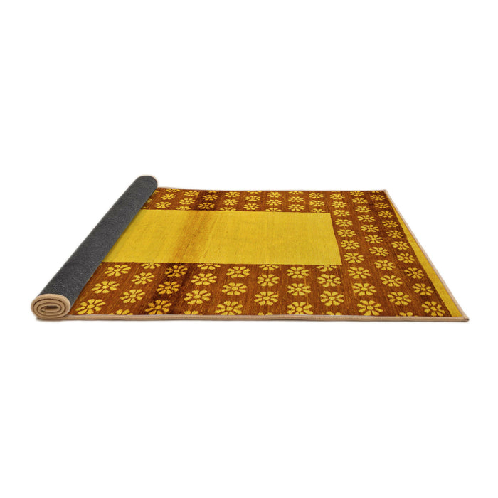 Sideview of Abstract Yellow Modern Rug, abs161yw