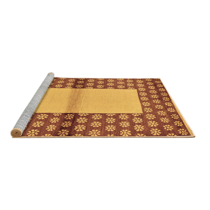 Sideview of Machine Washable Abstract Brown Modern Rug, wshabs161brn