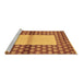 Sideview of Machine Washable Abstract Brown Modern Rug, wshabs161brn