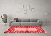 Machine Washable Abstract Red Modern Rug, wshabs161red