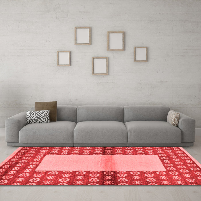 Modern Red Washable Rugs