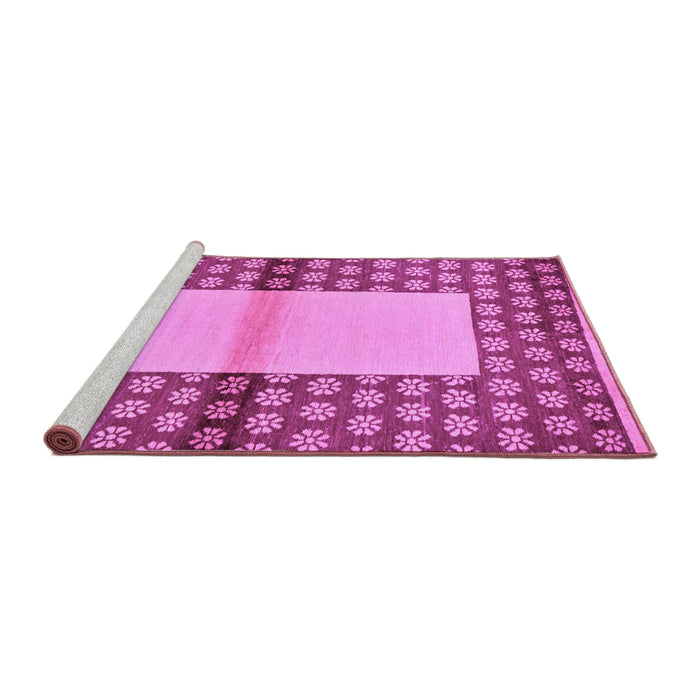 Sideview of Machine Washable Abstract Purple Modern Area Rugs, wshabs161pur