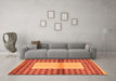 Machine Washable Abstract Orange Modern Area Rugs in a Living Room, wshabs161org