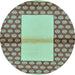 Round Abstract Light Blue Modern Rug, abs161lblu