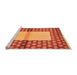 Sideview of Machine Washable Abstract Orange Modern Area Rugs, wshabs161org