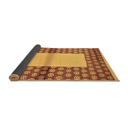 Sideview of Abstract Brown Modern Rug, abs161brn